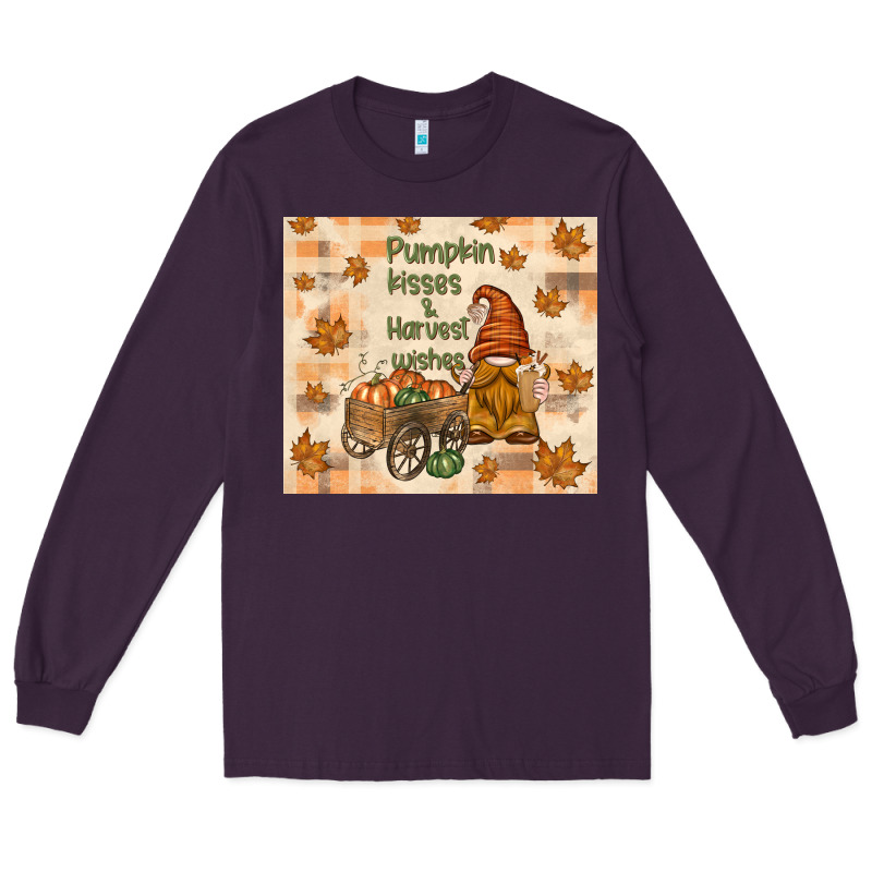 Pumpkin Kisses And Harvest Wishes Long Sleeve Tee by TumblerDesignByShophia | Teevron