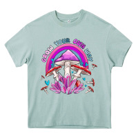 Arona grow your own way crystal and mushroom Heavy Core Tee - MaliasSmallBusiness