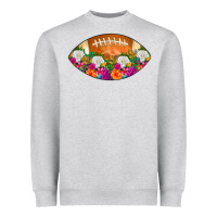 Heather Grey American Football Floral Heavyweight Sweatshirt - CowCowDesign