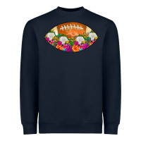 Navy American Football Floral Heavyweight Sweatshirt - CowCowDesign