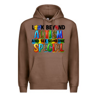 Chestnut look beyond autism and see someone special Premium Hoodie - FaDigitalArtStudio