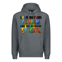 Rock look beyond autism and see someone special Premium Hoodie - FaDigitalArtStudio
