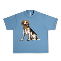 Pebble Blue beagle with overflow Urban Heavy Tee - texasbilliewilder