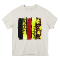 Cream softball brushstroke Heavy Core Tee - NancyCooperArtShop