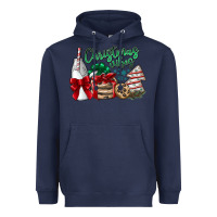 Navy Christmas Vibes Heavyweight Hoodie - CowhideDigitalArt