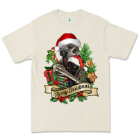 Bone Merry Christmas skeleton with black cat Premium Tee - NancyCooperArtShop