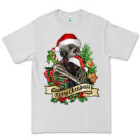 Dove Grey Merry Christmas skeleton with black cat Premium Tee - NancyCooperArtShop