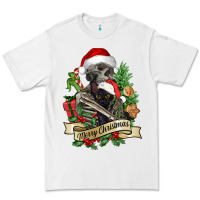 White Merry Christmas skeleton with black cat Premium Tee - NancyCooperArtShop