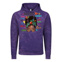 Cloud Purple afro messy bun teach inspire love teacher blessed Vintage Hoodie - NancyCooperArtShop
