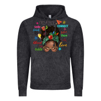 Vintage Black afro messy bun teach inspire love teacher blessed Vintage Hoodie - NancyCooperArtShop