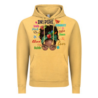 Vintage Mustard afro messy bun teach inspire love teacher blessed Vintage Hoodie - NancyCooperArtShop