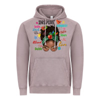 Vintage Zinc afro messy bun teach inspire love teacher blessed Vintage Hoodie - NancyCooperArtShop