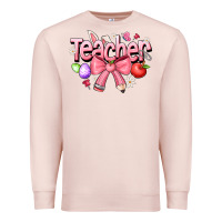 Pale Pink easter teacher Premium Sweatshirt - CowhideDigitalArt