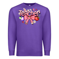 Purple easter teacher Premium Sweatshirt - CowhideDigitalArt