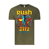 Vintage Olive rush blue starman 2112  40th anniversary Vintage Tee - lanVoArt