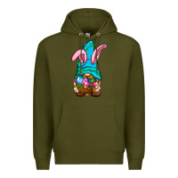 Army Green Easter Wicker Basket Gnome Premium Hoodie - BundleAndBundleShop