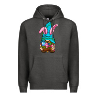 Charcoal Heather Easter Wicker Basket Gnome Premium Hoodie - BundleAndBundleShop