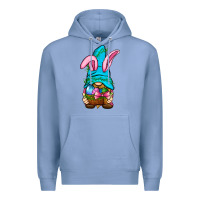 Colony Blue Easter Wicker Basket Gnome Premium Hoodie - BundleAndBundleShop