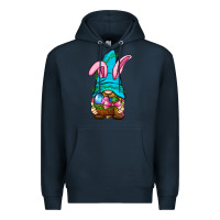 Navy Easter Wicker Basket Gnome Premium Hoodie - BundleAndBundleShop