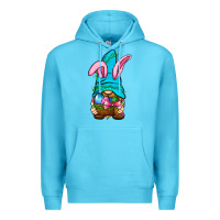 Ocean Blue Easter Wicker Basket Gnome Premium Hoodie - BundleAndBundleShop