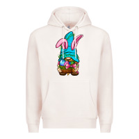 Pale Pink Easter Wicker Basket Gnome Premium Hoodie - BundleAndBundleShop