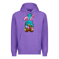 Purple Easter Wicker Basket Gnome Premium Hoodie - BundleAndBundleShop