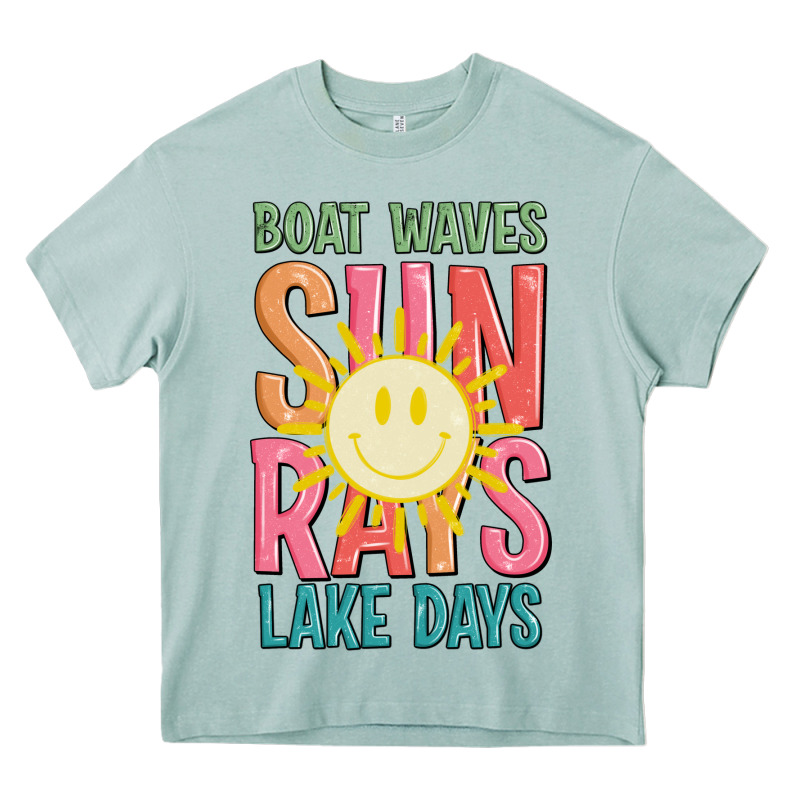 Boat Waves Sun Rays Lake Days Heavy Core Tee by JahusDesignShop | Teevron