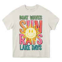 Cream boat waves sun rays lake days Heavy Core Tee - JahusDesignShop