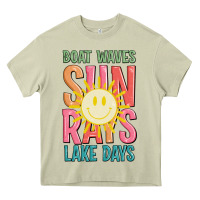 Mossy boat waves sun rays lake days Heavy Core Tee - JahusDesignShop