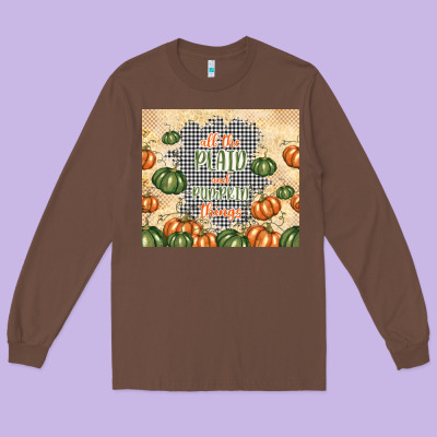 All The Plaid And Pumpkin Things Long Sleeve Tee Designed By Tumblerdesignbyshophia