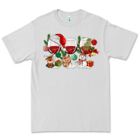 Dove Grey Christmas Wine Glasses Premium Tee - MaliasSmallBusiness