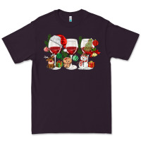Plum Christmas Wine Glasses Premium Tee - MaliasSmallBusiness