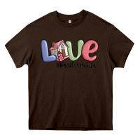 Chocolate Brown love real estate life Heavy Core Tee - MaliasSmallBusiness