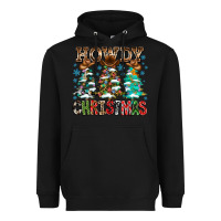 Black Howdy Christmas Heavyweight Hoodie - CowhideDigitalArt