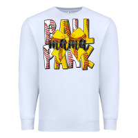 White ball park mama Premium Sweatshirt - CowhideDigitalArt