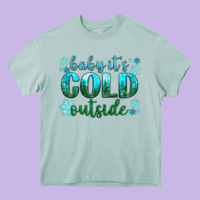 Baby Its Cold Outside Heavy Core Tee Designed By Nancycooperartshop