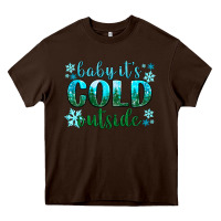Chocolate Brown baby its cold outside Heavy Core Tee - NancyCooperArtShop