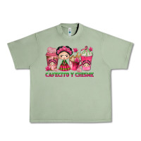 Oil Green cafecito y chisme with coffee cups Urban Heavy Tee - texasbilliewilder