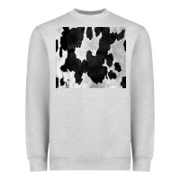 Heather Grey Black White Cowhide Tumbler Heavyweight Sweatshirt - CowCowDesign