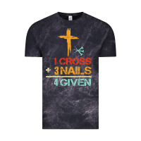 Cloud Black Vintage 1 Cross 3 Nails Forgiven Christian Easter Gift Vintage Tee - lanVoArt