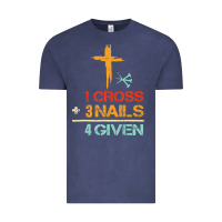 Vintage Denim Vintage 1 Cross 3 Nails Forgiven Christian Easter Gift Vintage Tee - lanVoArt