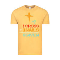 Vintage Mustard Vintage 1 Cross 3 Nails Forgiven Christian Easter Gift Vintage Tee - lanVoArt