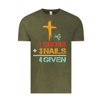 Vintage Olive Vintage 1 Cross 3 Nails Forgiven Christian Easter Gift Vintage Tee - lanVoArt