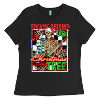 Rockin' Around The Christmas Tree Skeleton Ladies Tee | Teevron