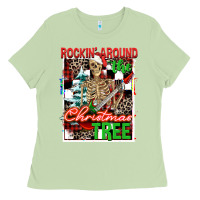 Matcha Rockin' around the Christmas tree skeleton Ladies Tee - NancyCooperArtShop