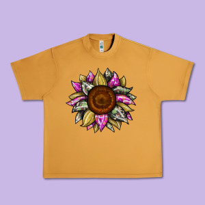 Sunflower Camouflage Urban Heavy Tee Designed By Jahusdesignshop
