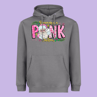 Dreaming Of A Pink Christmas Heavyweight Hoodie Designed By Cowhidedigitalart
