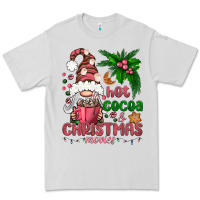 Dove Grey Pink Christmas hot cocoa and christmas movies Premium Tee - NancyCooperArtShop