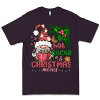 Plum Pink Christmas hot cocoa and christmas movies Premium Tee - NancyCooperArtShop