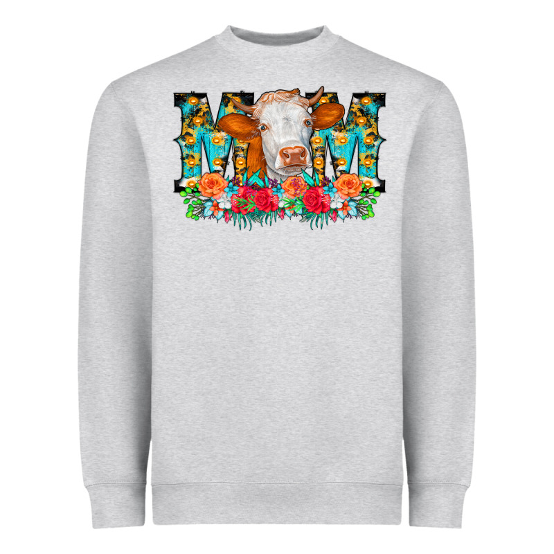 Mom Cow Flowers Heavyweight Sweatshirt by CowCowDesign | Teevron